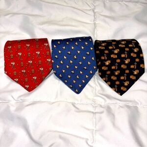 Bundle of 3! Salvatore Ferragamo Silk Ties 100% Silk Italy 🇮🇹